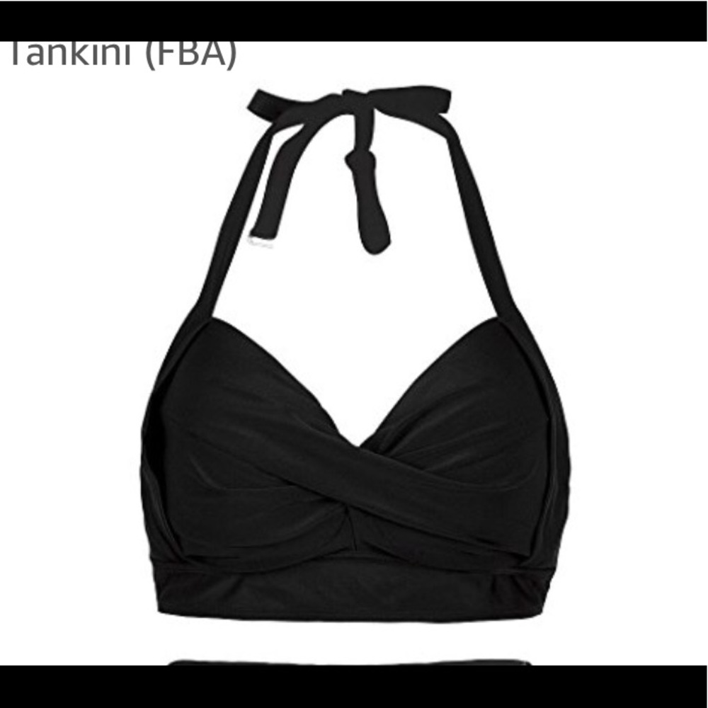 Black Halter Bikini Top plus size nwt